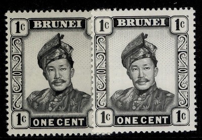 brunei-qeii-sg118-118a-1c-paper-varieties-nh-mint