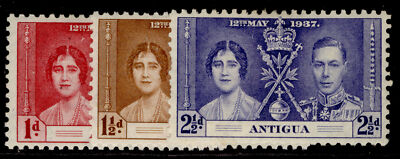 antigua-gvi-sg95-97-coronation-set-m-mint