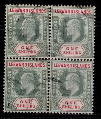 leeward-islands-edvii-sg26-1s-green-carmine-used-cat-48-block