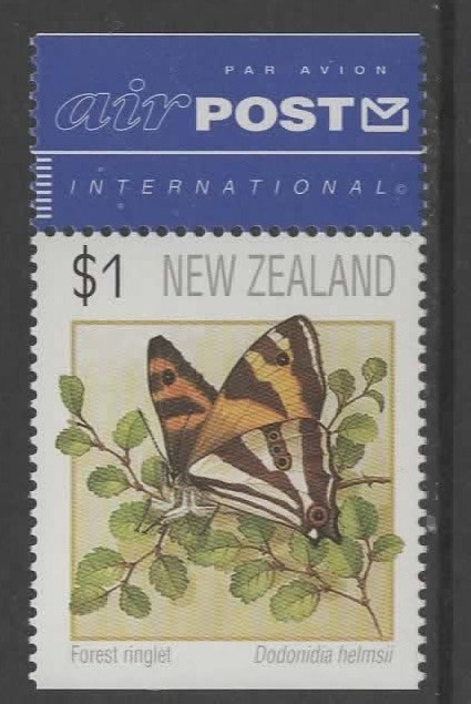 new-zealand-sg1645-1991-1-butterfly-stamp-from-booklet-mnh