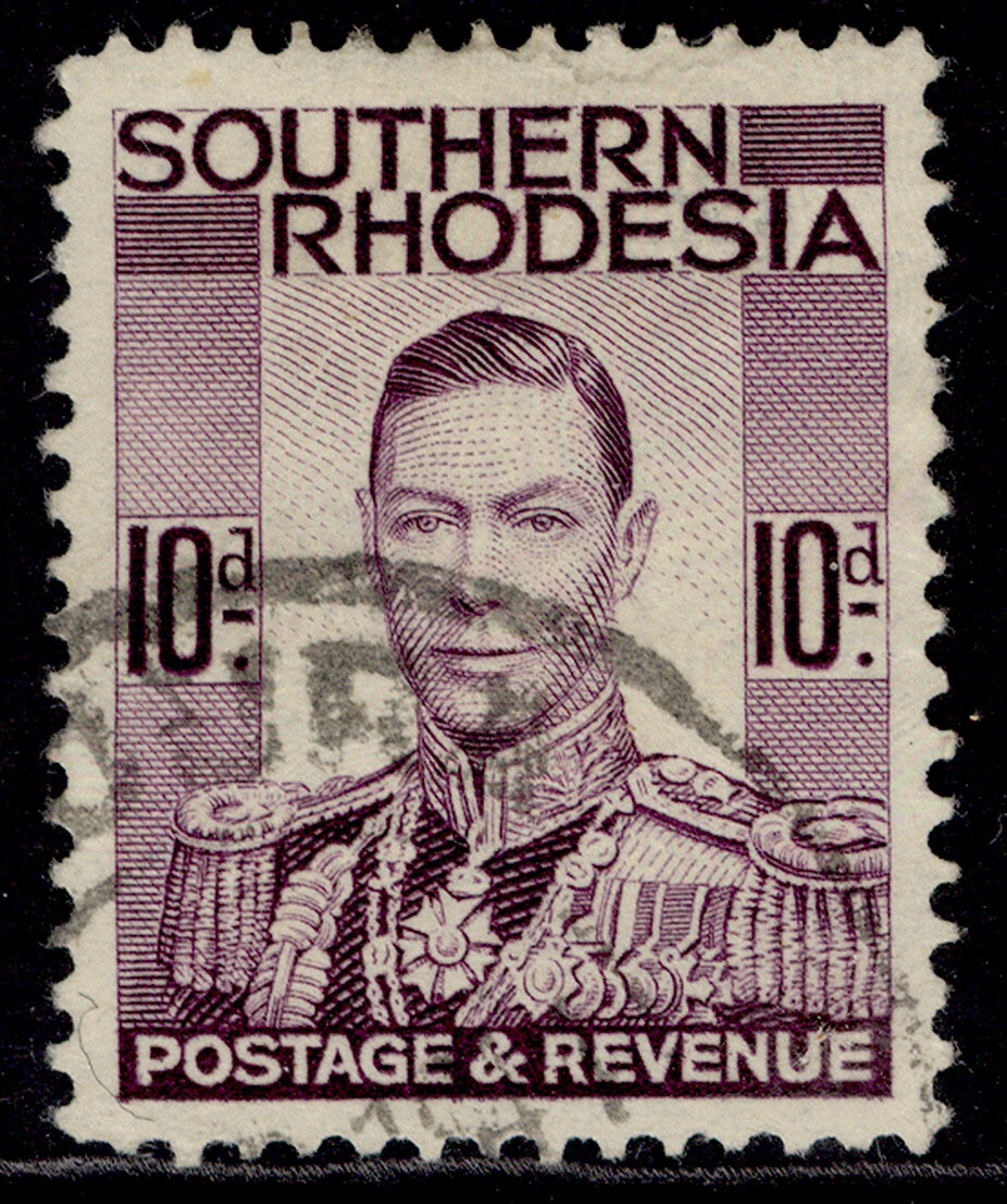southern-rhodesia-gvi-sg47-10d-purple-fine-used