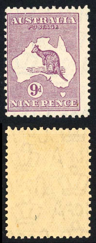 australia-1931-6-sg-133-9d-violet-kangaroo-vfm-cat-45-pounds