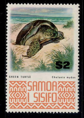 samoa-qeii-sg399a-2-green-turtle-nh-mint