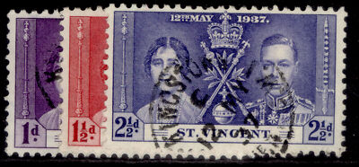 st-vincent-gvi-sg146-148-1937-coronation-set-fine-used