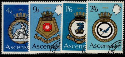 ascension-qeii-sg130-133-1970-royal-navy-crests-set-2nd-series-fine-used
