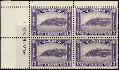 canada-gv-sg325-13c-bright-violet-nh-mint-cat-340-marginal-block-x4