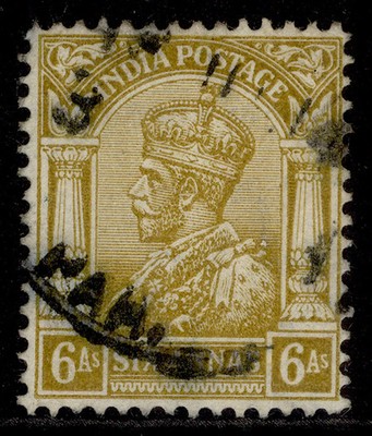 india-gv-sg177-6a-yellow-bistre-fine-used