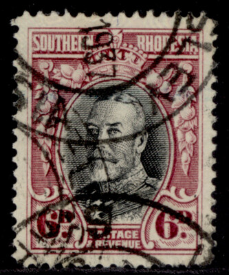 southern-rhodesia-gv-sg20b-6d-black-magenta-fine-used
