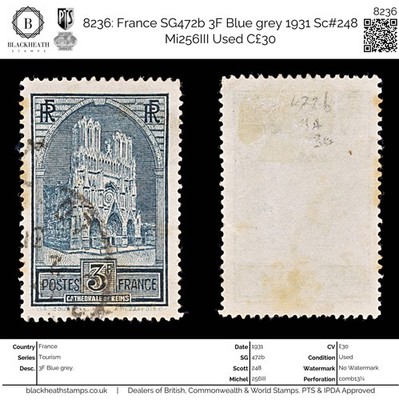 8236-france-sg472b-3f-blue-grey-1931-sc-248-mi256iii-used-c30