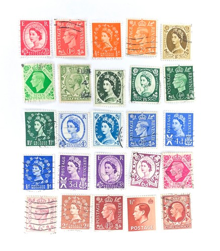 25-used-rainbow-old-gb-british-postage-stamps-all-different-all-off-paper