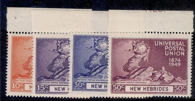 new-hebrides-gvi-sg64-67-1949-anniversary-of-upu-set-nh-mint