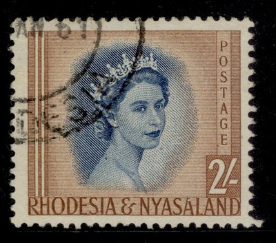 rhodesia-nyasaland-qeii-sg11-2s-deep-blue-yellow-brown-fine-used