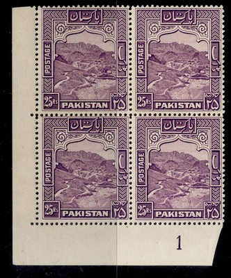 pakistan-qeii-sg43b-25r-violet-nh-mint-cat-24-control-plate-1-block