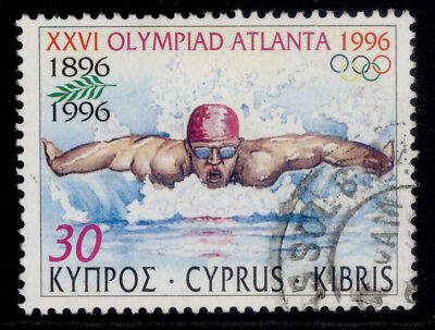 cyprus-qeii-sg909-1996-30c-swimming-fine-used