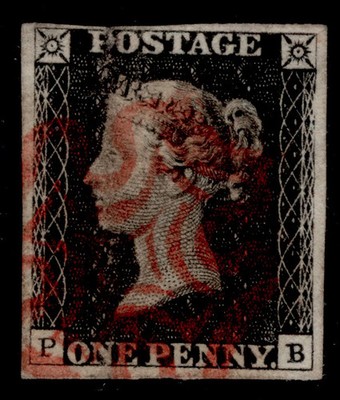 gb-qv-sg2-1d-black-plate-1b-used-cat-375-red-mx-pb