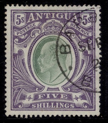antigua-edvii-sg40-5s-grey-green-violet-fine-used-cat-180-cds