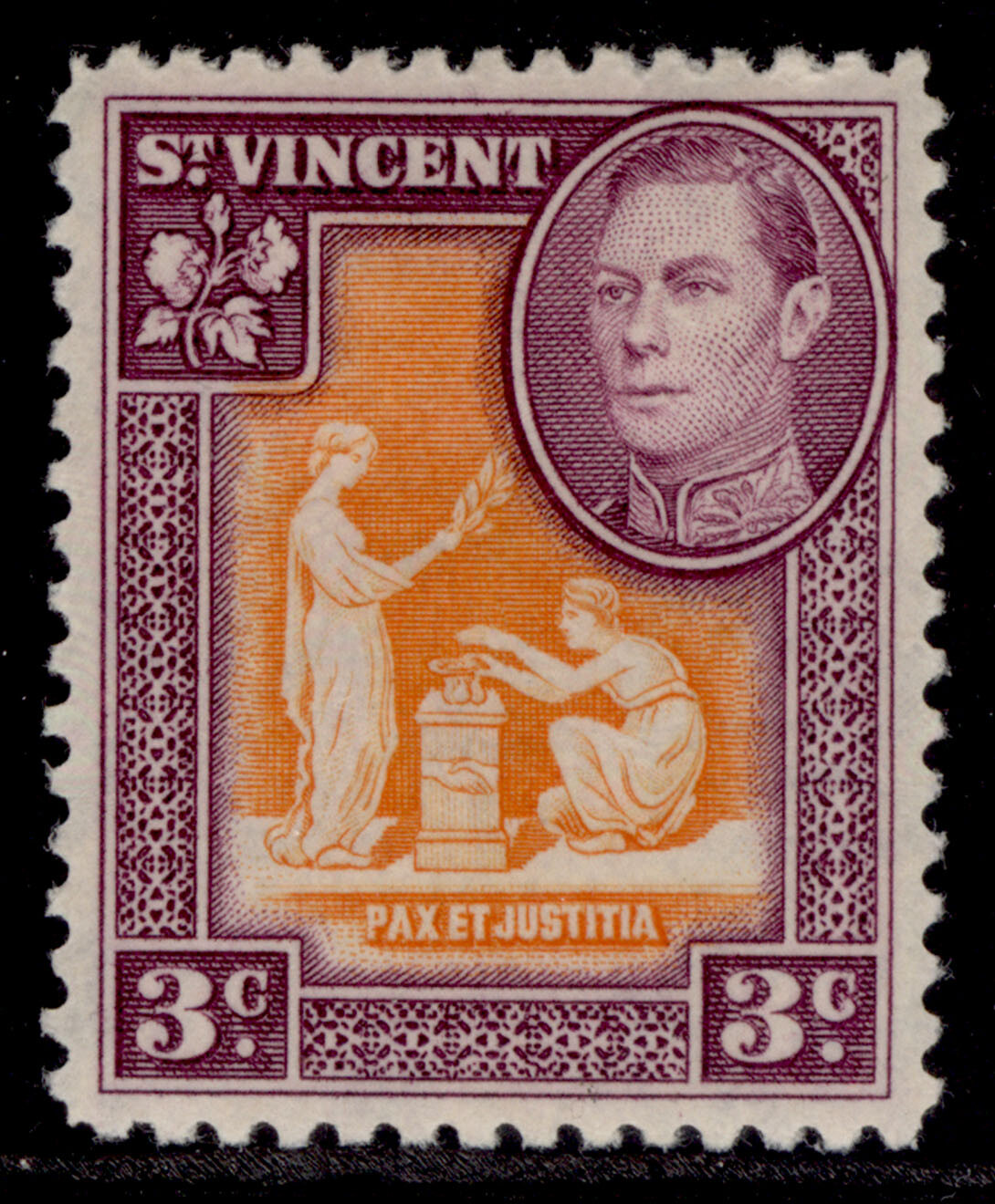 st-vincent-gvi-sg166a-3c-orange-purple-m-mint