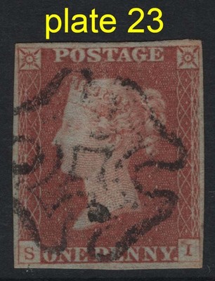 gb-1841-1d-red-plate-23-si-very-fine-used-4-good-margins-missing-imprimatur