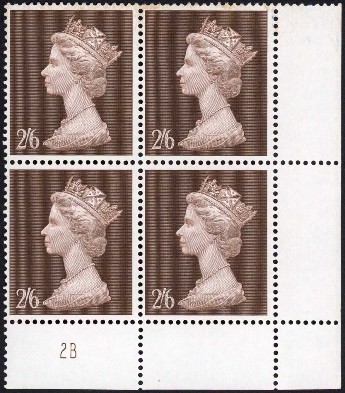 sg787-1969-2-6-brown-plate-2b-block-of-four-u-m