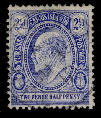 turks-caicos-islands-edvii-sg120-2d-blue-very-fine-used-cds