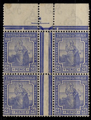 trinidad-tobago-gv-sg151b-2d-bright-blue-nh-mint-gutter-block-x4