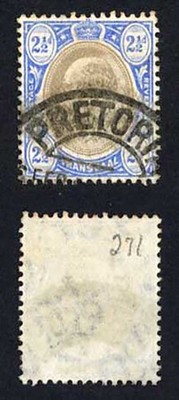 transvaal-1904-09-sg-263-2-1-2d-black-and-blue-wmk-mca-used-cat-16-pounds