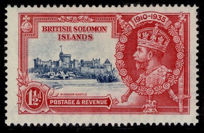 british-solomon-islands-gv-sg53f-1d-diagonal-line-by-turret-lh-mint-cat-90