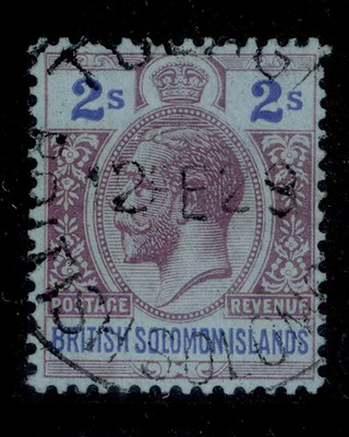 british-solomon-islands-gv-sg49-2s-purple-blue-blue-vfu-cat-55-cds