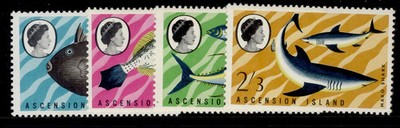 ascension-qeii-sg113-116-1968-fish-set-1st-series-nh-mint