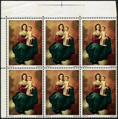 1967-xmas-4d-sg-757-variety-brown-flaw-r-2-3-in-block-of-six-u-m