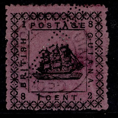 british-guiana-qv-sg164-1c-magenta-fine-used-cat-30-cds