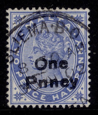 malta-edvii-sg36b-1d-on-2d-dull-blue-very-fine-used-cat-60-cds