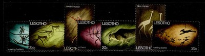 lesotho-qeii-sg160-166-1968-rock-paitings-set-nh-mint