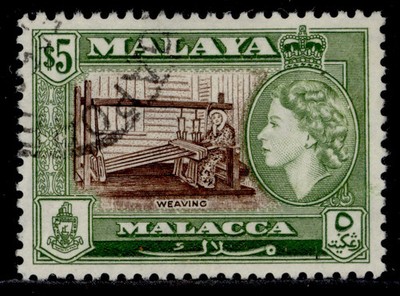 malaysia-malacca-qeii-sg49-5-brown-bronze-green-fine-used-cat-50