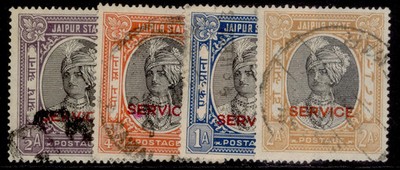 indian-states-jaipur-gvi-sg-o23-o26-1936-44-low-value-group-fine-used