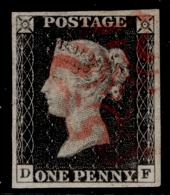 gb-qv-sg2-1d-black-plate-2-fine-used-cat-575-red-mx-bleute-paper-df