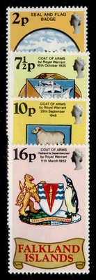 falkland-islands-qeii-sg311-314-1975-heraldic-arms-set-nh-mint
