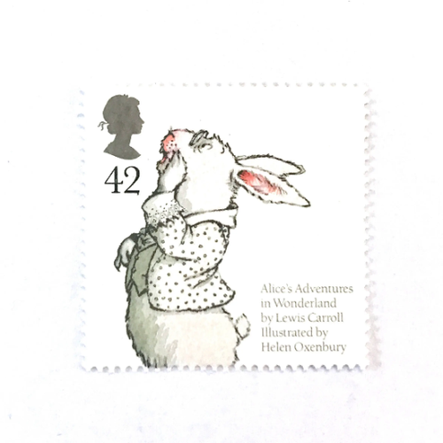 1-x-white-rabbit-alice-s-adventures-in-wonderland-unused-42p-gb-mint-mnh-pos