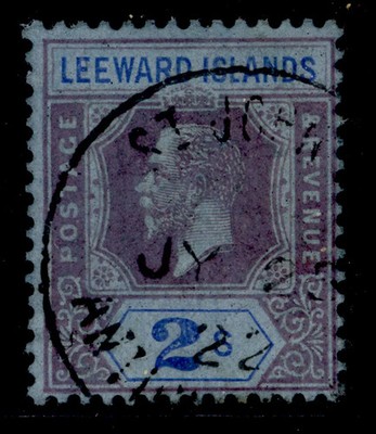 leeward-islands-gv-sg74-2s-purple-blue-blue-fine-used-cat-60-cds