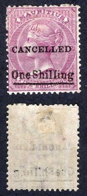 mauritius-sg82-one-shilling-on-5-bright-mauve-opt-cancelled-part-gum