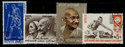 india-qeii-sg595-598-1969-mahatma-ghandi-set-fine-used-cat-10