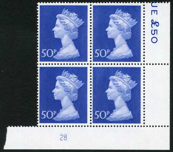 uc10-50p-deep-ultramarine-bradbury-paper-plate-28-block-of-four-u-m