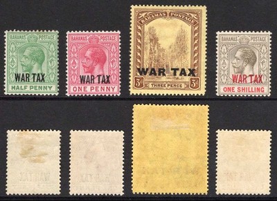bahamas-sg96-99-1918-set-with-dlr-war-tax-opts-cat-24-pounds