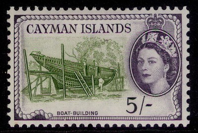 cayman-islands-qeii-sg160-5s-olive-green-slate-violet-m-mint-cat-18