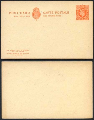 cp101b-kgvi-2d-orange-foreign-reply-card-on-buff-card-mint-imperf