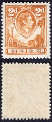 northern-rhodesia-sg31-2d-yellow-brown-u-m-cat-50-pounds
