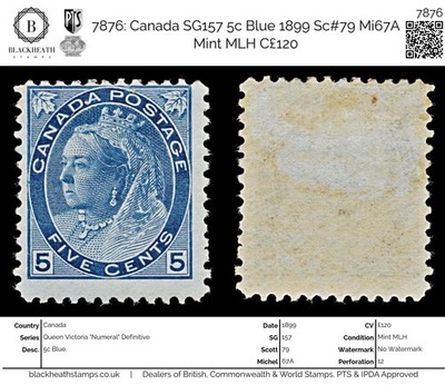 7876-canada-sg157-5c-blue-1899-sc-79-mi67a-mint-mlh-c120