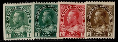 canada-gv-sg216-218a-1912-21-p12-x-imperf-set-1c-shades-m-mint-cat-84