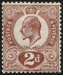 1910-2d-tyrian-plum-sg-266a-colour-trial-in-deep-red-brown-wmk-crown-pe
