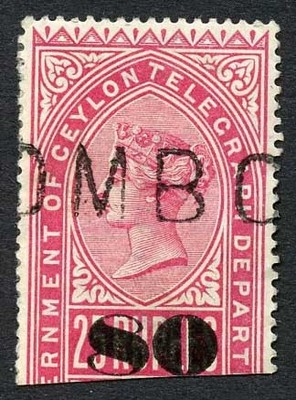 ceylon-telegraph-sgt118-80c-on-25r-carmine-only-4000-printed-cat-16-pounds